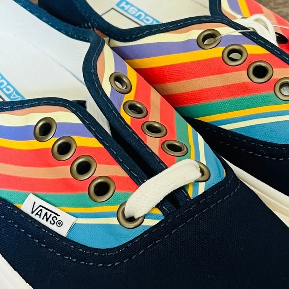 Vans Shoes - Vans Women's Size 8 Authentic Sf Retro StrIpes Dress Blues Rainbow  Lace Up -New
